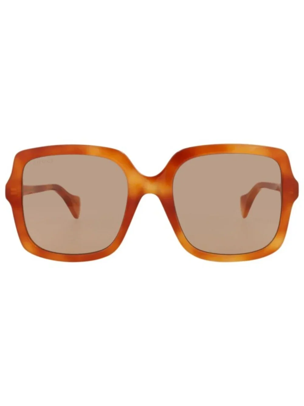 New Gucci Women's Sunglasses Square Rectangle Acetate Frame Havana Havana Brown